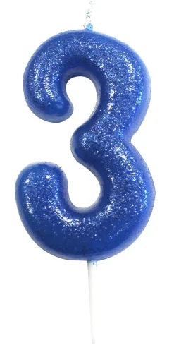 Kakelys - Nummer 3 - Glitter Blå