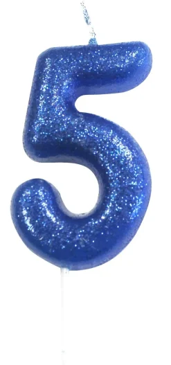Kakelys - Nummer 5 - Glitter Blå