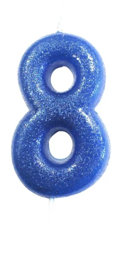 Kakelys - Nummer 8 - Glitter Blå