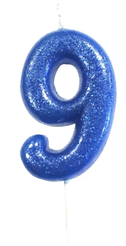 Kakelys - Nummer 9 - Glitter Blå
