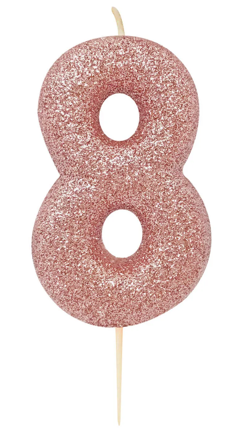 Kakelys - Nummer 8 - Glitter Rosegull