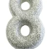Kakelys - Nummer 8 - Glitter Sølv