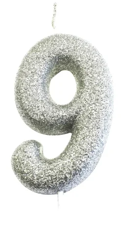 Kakelys - Nummer 9 - Glitter Sølv