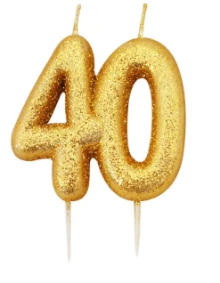 Kakelys - Tall - 40-År - Glitter Gull