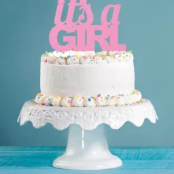 Kaketopper, Glitter - It's a Girl - Rosa