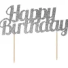 Kaketopp - "Happy Birthday" - Sølv