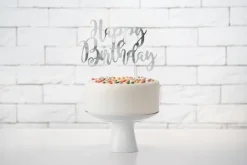 Kaketopp - "Happy Birthday" - Sølv