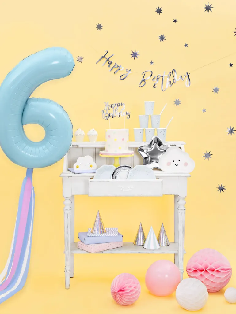 Kaketopp - "Happy Birthday" - Sølv