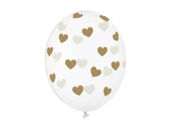 Klare ballonger med gullhjerter