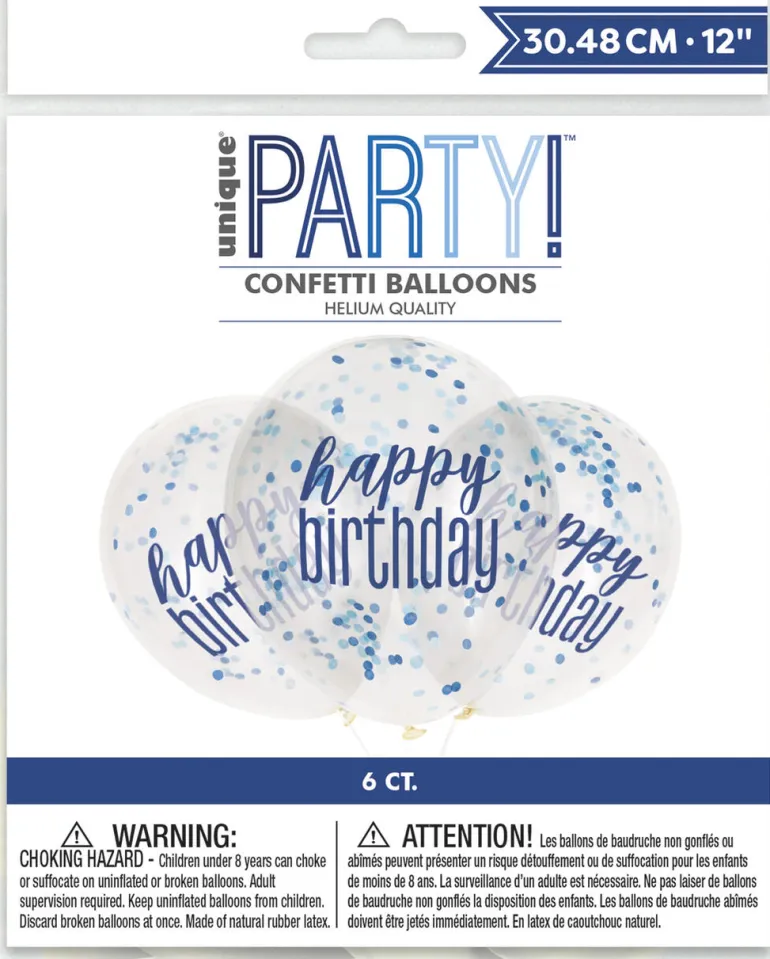 Konfettiballonger - "Happy Birthday"