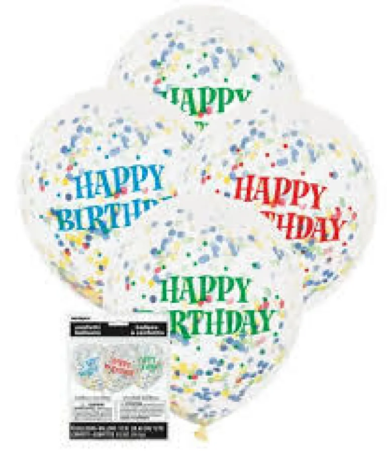 Konfettiballonger - Happy Birthday