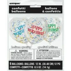 Konfettiballonger - Happy Birthday