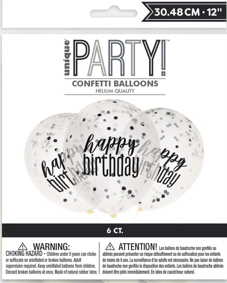 Konfettiballonger - "Happy Birthday"