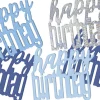 Konfetti - "Happy Birthday" - Blå & Sølv