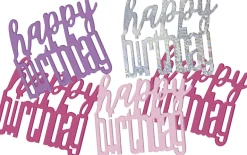 Konfetti - Happy Birthday - Rosa & Sølv