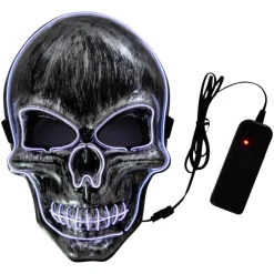 LED Maske - Skalle - Hvit