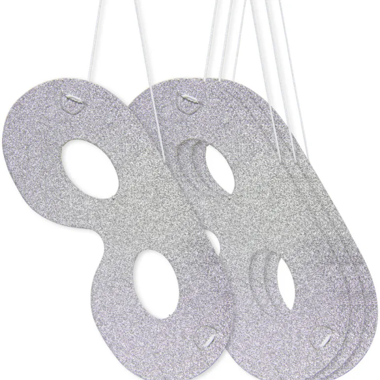 Masker - Metallic Sølv - Papp