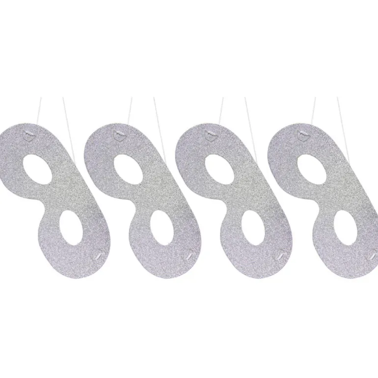 Masker - Metallic Sølv - Papp