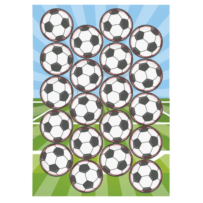 Mini fotball kakeskilt i spiselig papir