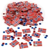 Norske flagg og rund foliekonfetti