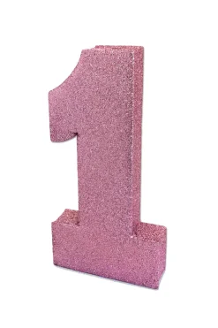 Nummer 1 Glitter Borddekorasjon - Lys Ro