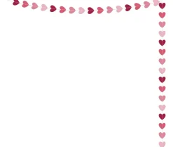 Papirgirlander hjerter - Rød, Rosa, hvit