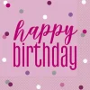Papirservietter - "Happy Birthday"