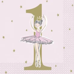 Papirservietter - Rosa Ballerina - 1 År
