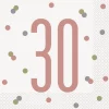 Papirservietter - 30 År - Rosegull