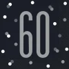 Papirservietter - 60 År - Sort & Sølv