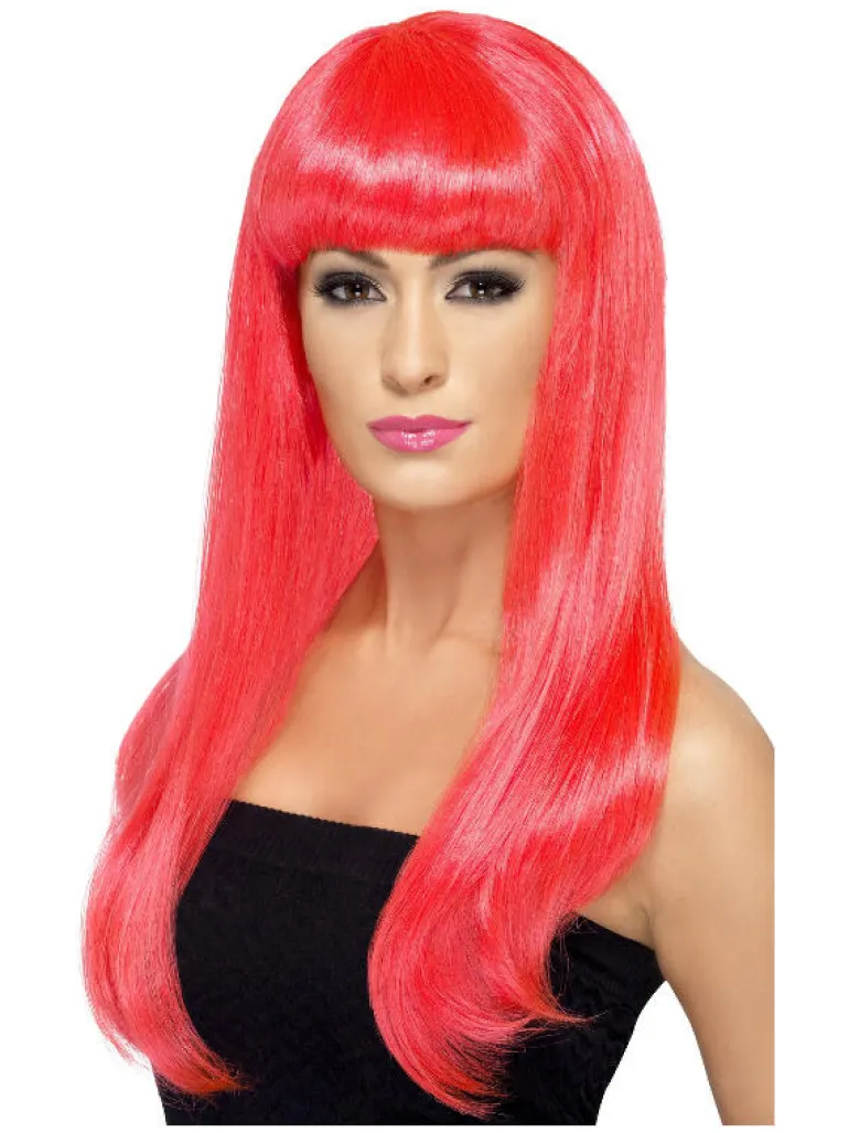 Parykk - Lang Lugg - Neon Rosa