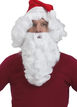 Parykk nisse med hår, skjegg og lue
