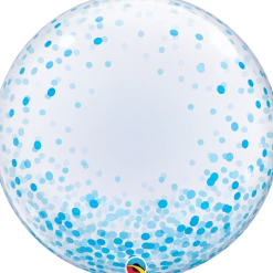 Premium Bubbleballong - Blå Konfetti