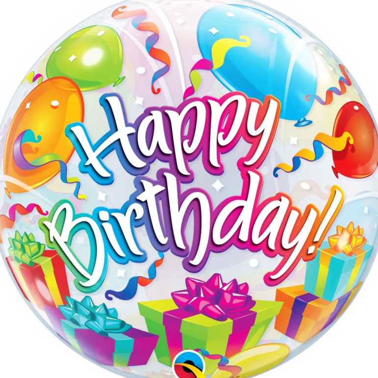 Premium Bubbleballong - "Happy Birthday"
