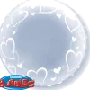 Premium Bubbleballong - Hvite Hjerter