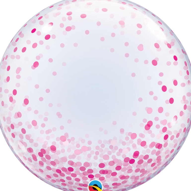 Premium Bubbleballong - Rosa Konfetti