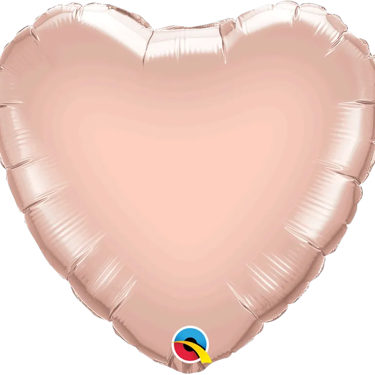 Premium Folieballong - Hjerte - Rosegull