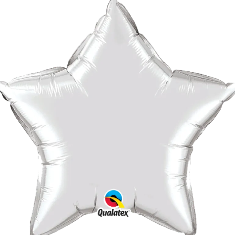 Premium Folieballong - Stjerne - Sølv