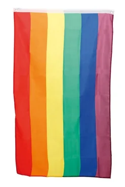 Rainbow flagg -  Large m/feste til stang
