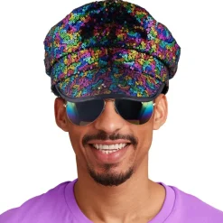 Regnbue sett med hatt og briller