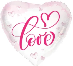 Rosa hjerteballong - "Love"