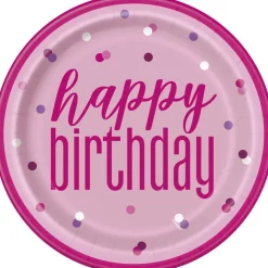 Rosa & Sølv Glitz - "Happy Birthday"