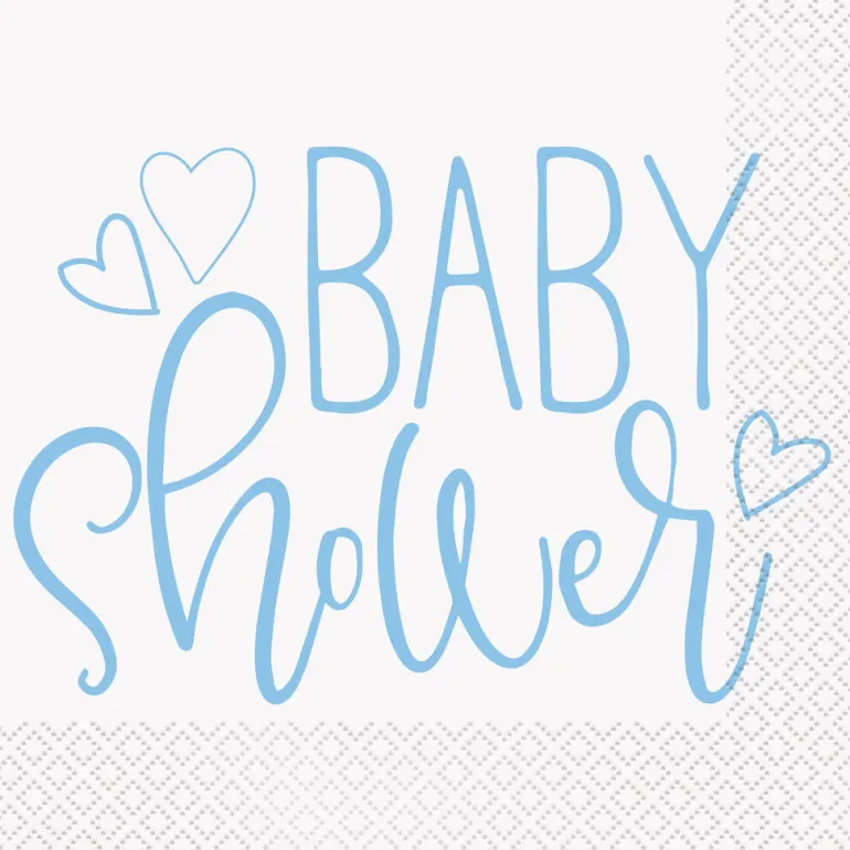 Servietter - Blue Hearts Baby Shower