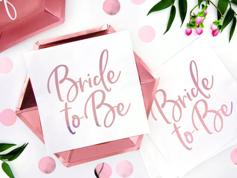 Servietter - "Bride to Be" - Rosegull