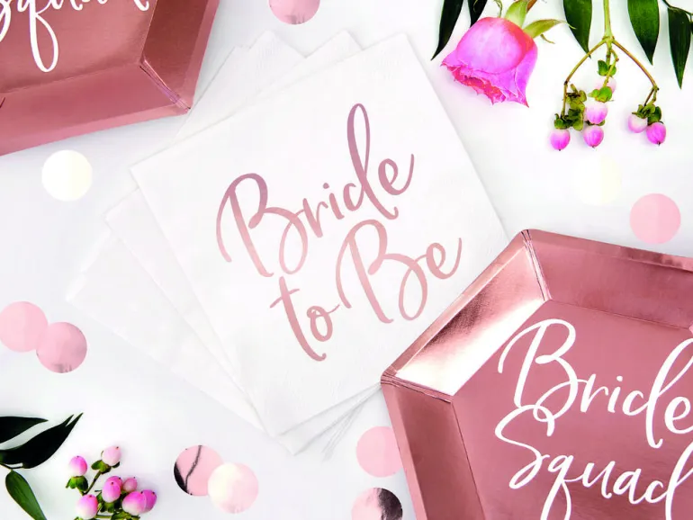 Servietter - "Bride to Be" - Rosegull