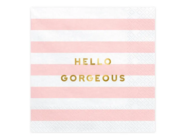 Servietter - "Hello Gorgeous" - Lys Rosa