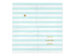 Servietter - "Live Laugh Love" - Lys Blå
