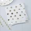 Servietter - Metallic Gull - Polka Dots