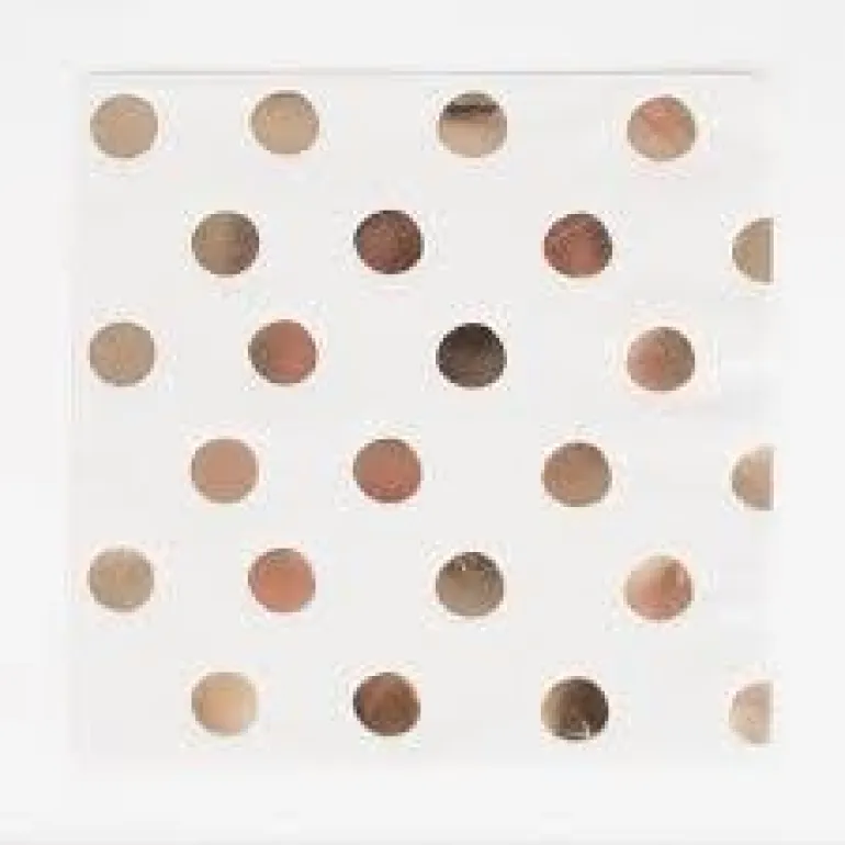 Servietter - Metallic Gull - Polka Dots
