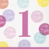 Servietter - Rosa Dots - Første Bursdag